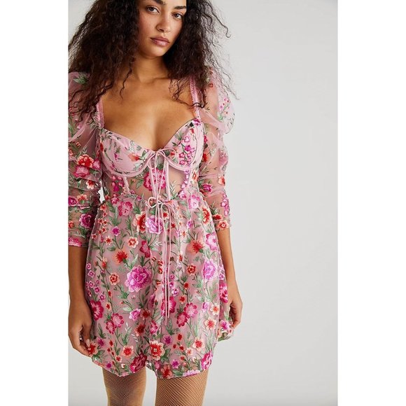 Free People shirred maxi dress in pink and white floral | ASOS